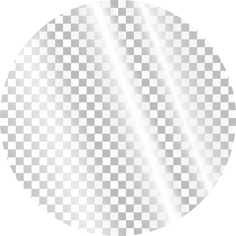A circular transparent checkerboard preview with diagonal light reflections, likely representing a clear or glossy material sample rather than a physical product photo.