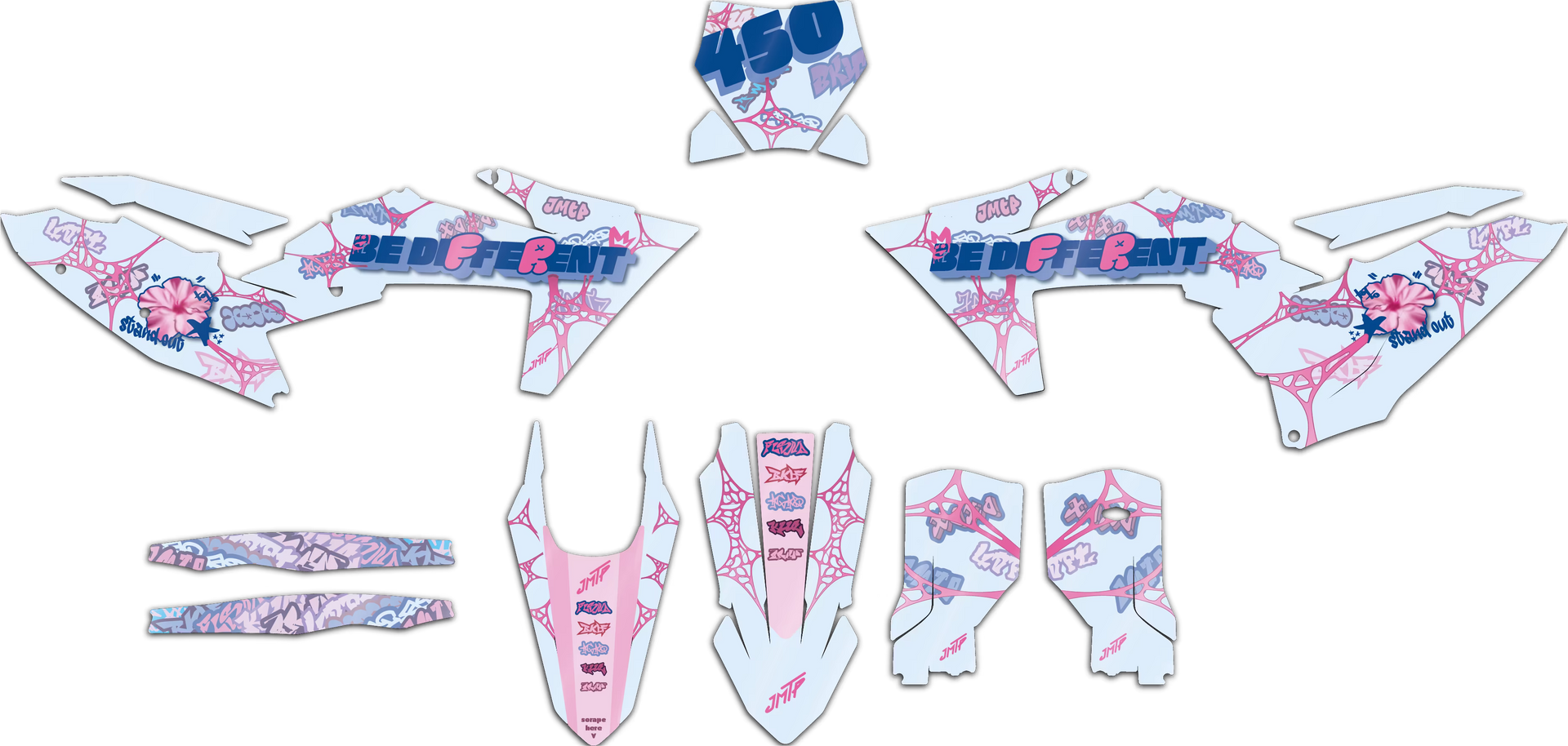 Unfolded view of decal "Gum