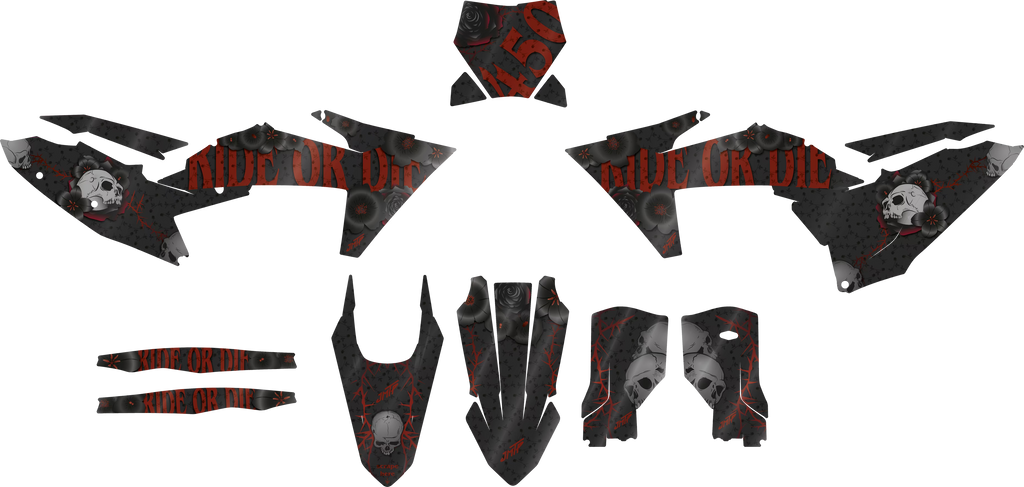 Unfolded view of decal RideorDie