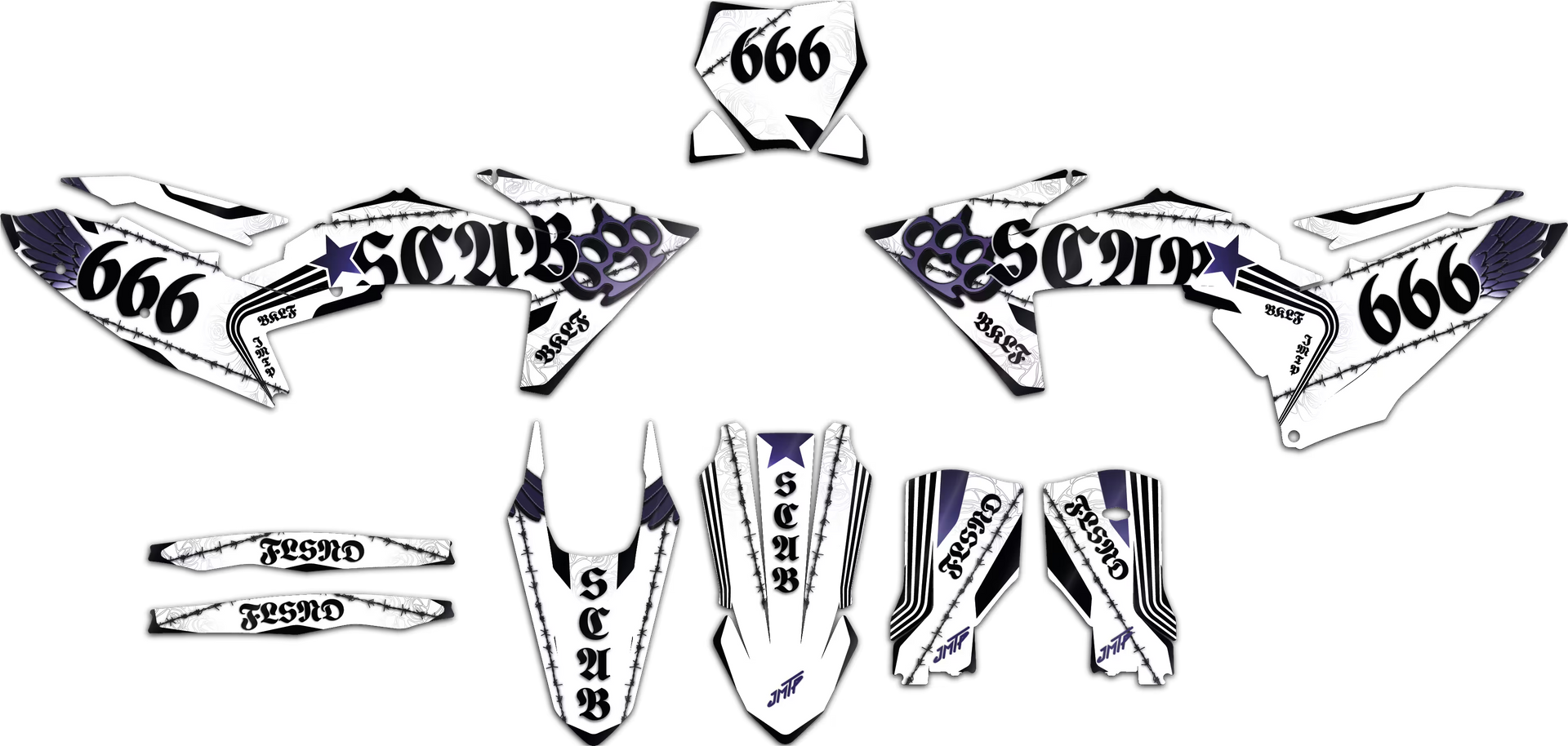 Unfolded view of decal "SCAB"