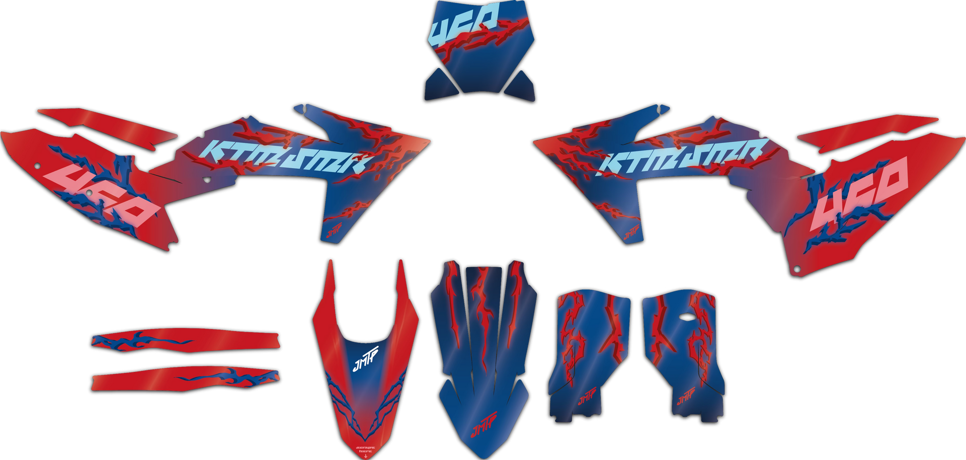 Unfolded view of the decal "Lightning"